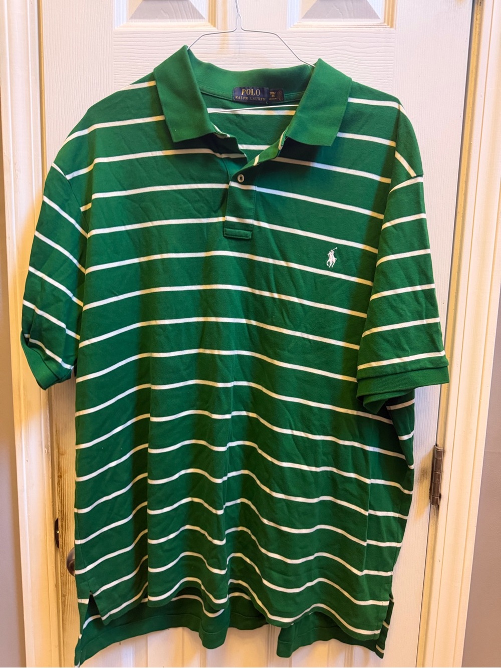 Ralph Lauren Green Polo with White Stripes